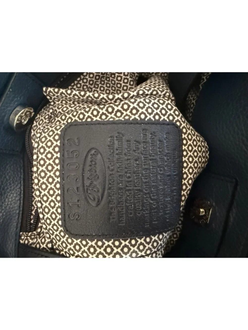Navy Blue Brighton Georgia Convertible Hobo Bag Purse Tote